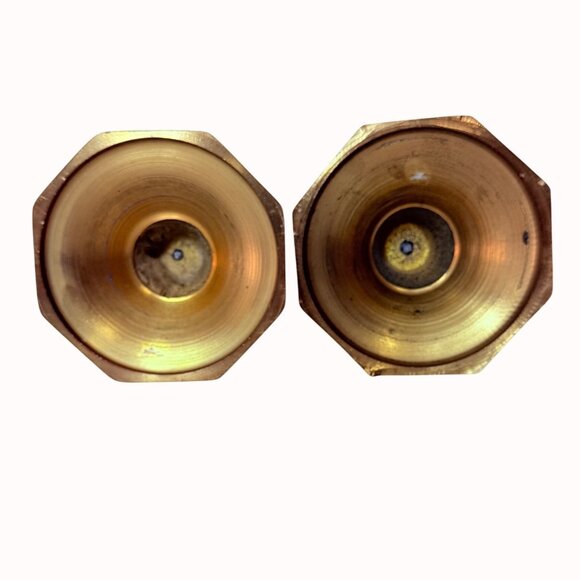 Cloisonne Brass Candlestick Holders Floral Bird Set Of 2 VTG Eclectic Home Decor - Picture 7 of 15